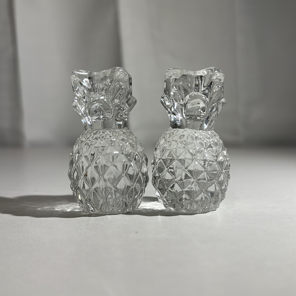 Unique Williams - Sonoma Glass Pineapple Candle Holders Set of 2